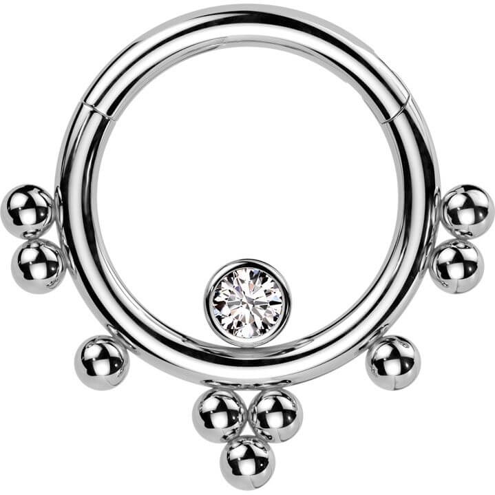 Ring Cluster Kugel Zirkonia Clicker - Image 4