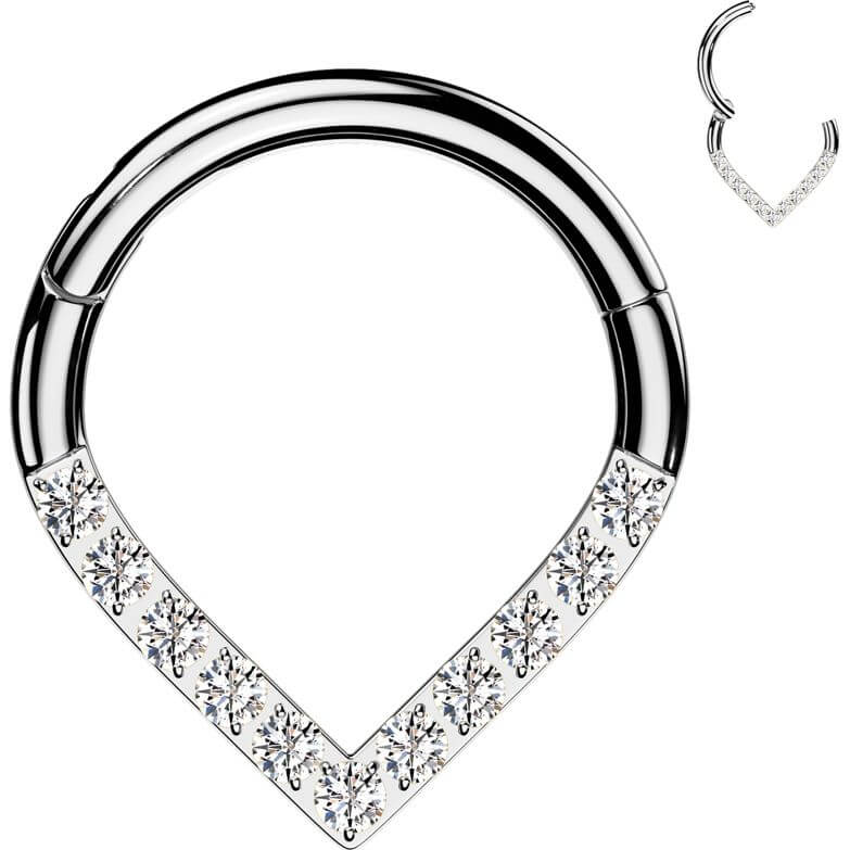 Ring Chevron Zirkonia Clicker - Image 4