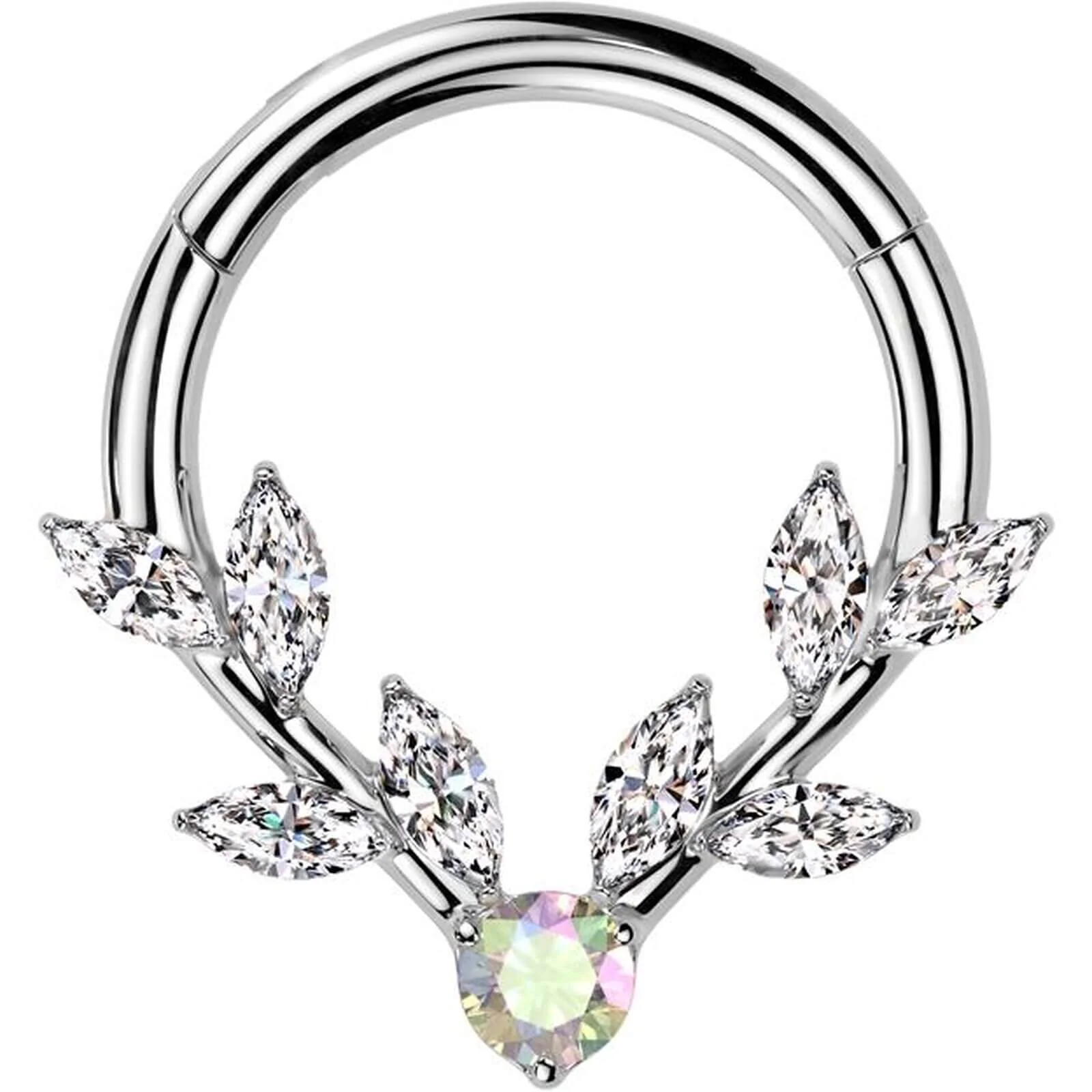 Ring Weinblätter Zirkonia Marquise Schliff Clicker