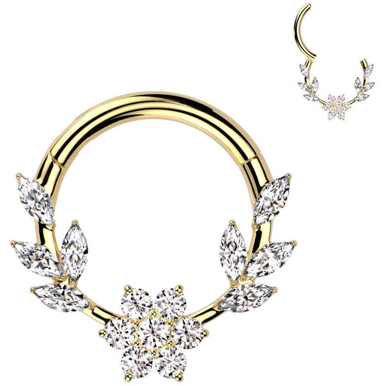 Ring Blume Zirkonia Marquise Schliff Clicker - Image 2