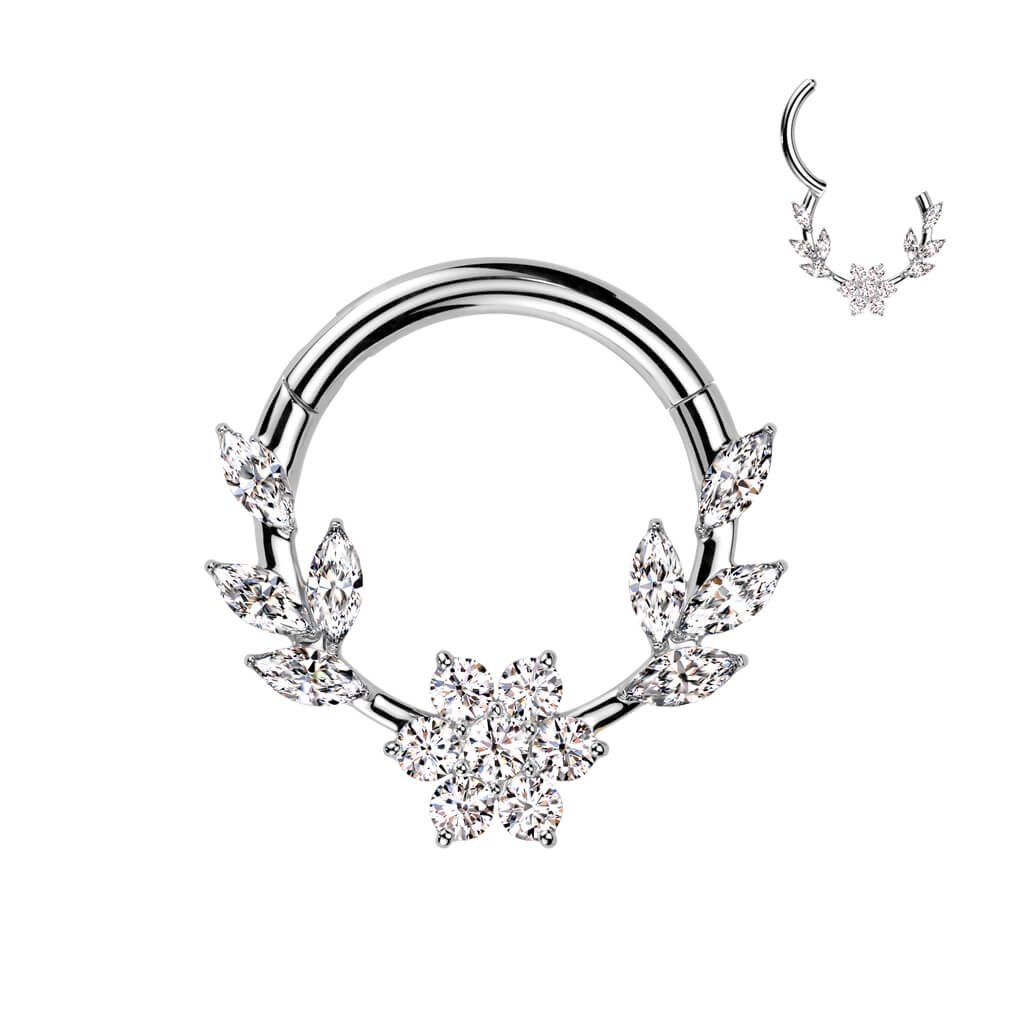 Ring Blume Zirkonia Marquise Schliff Clicker - Image 3