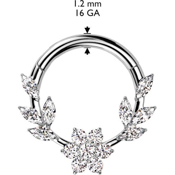 Ring Blume Zirkonia Marquise Schliff Clicker - Image 4