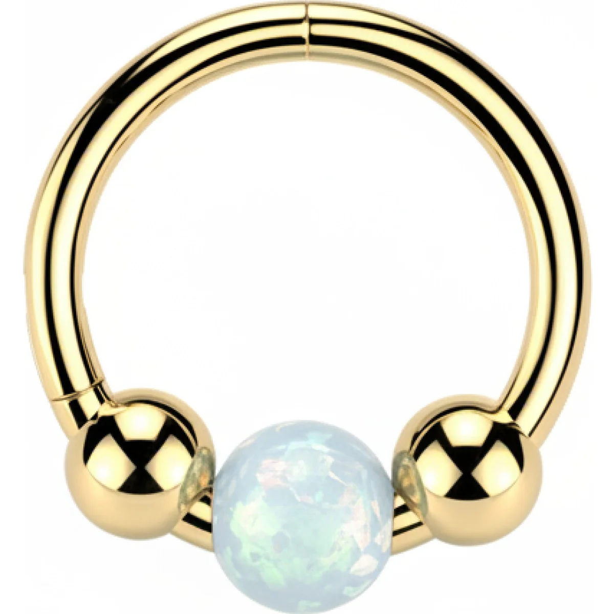 Ring 3 Kugeln Opal Clicker