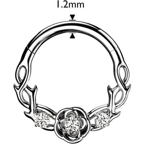 Ring Zirkonia verzierte Ranken und Rose Clicker - Image 2