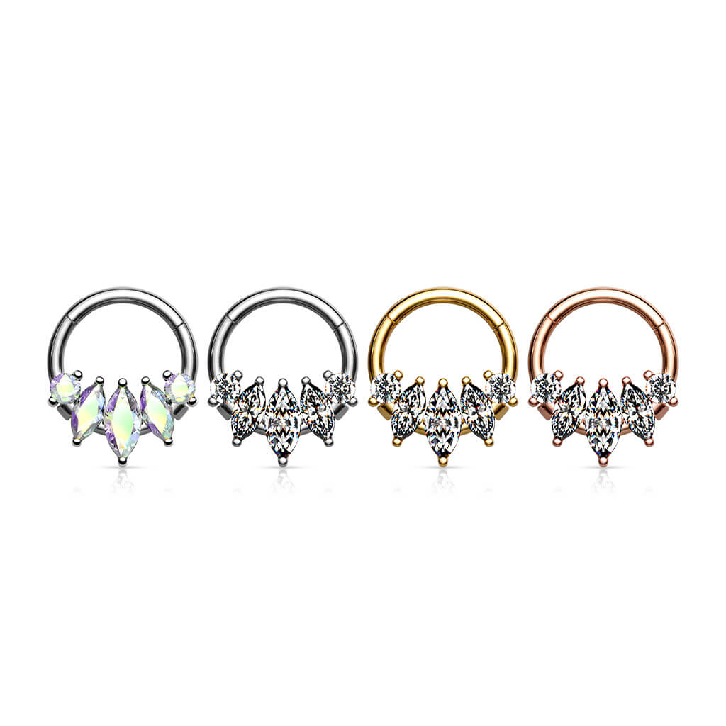 Ring Marquise Schliff 5 Zirkonia Clicker - Image 5