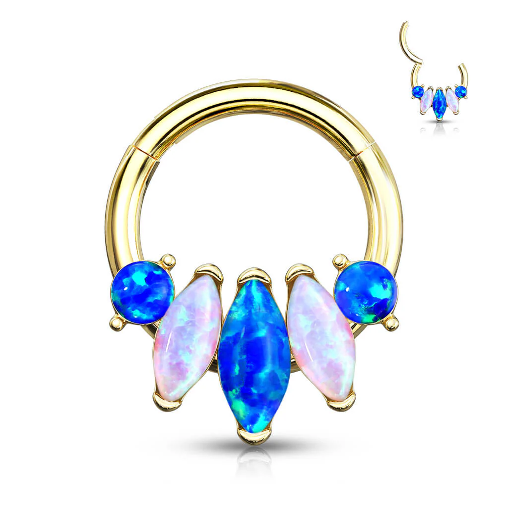 Ring Marquise Schliff 5 Opal Clicker - Image 2