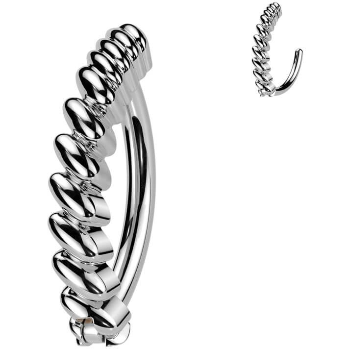 Bauchnabelpiercing Stange gedreht Clicker - Image 2