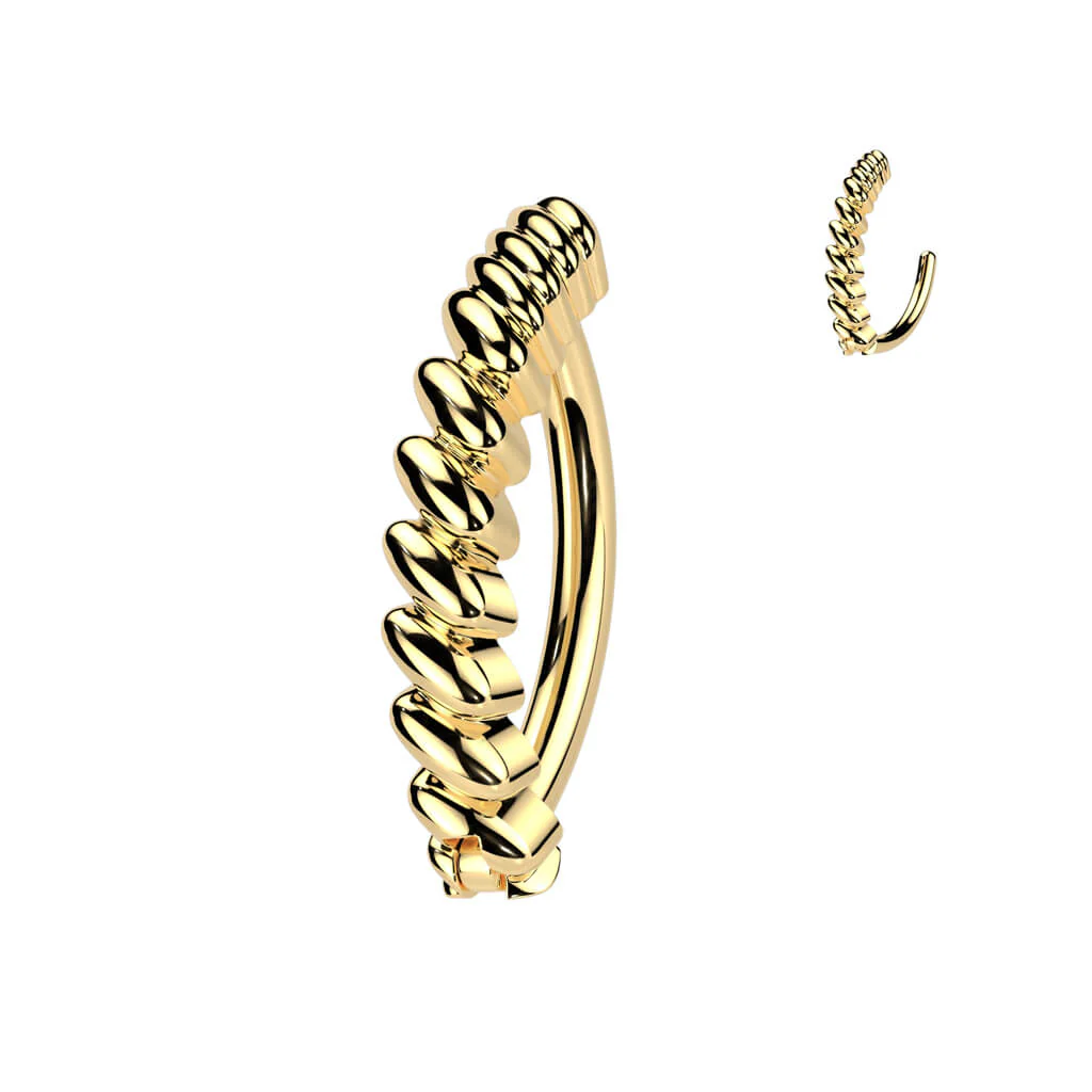Bauchnabelpiercing Stange gedreht Clicker - Image 3