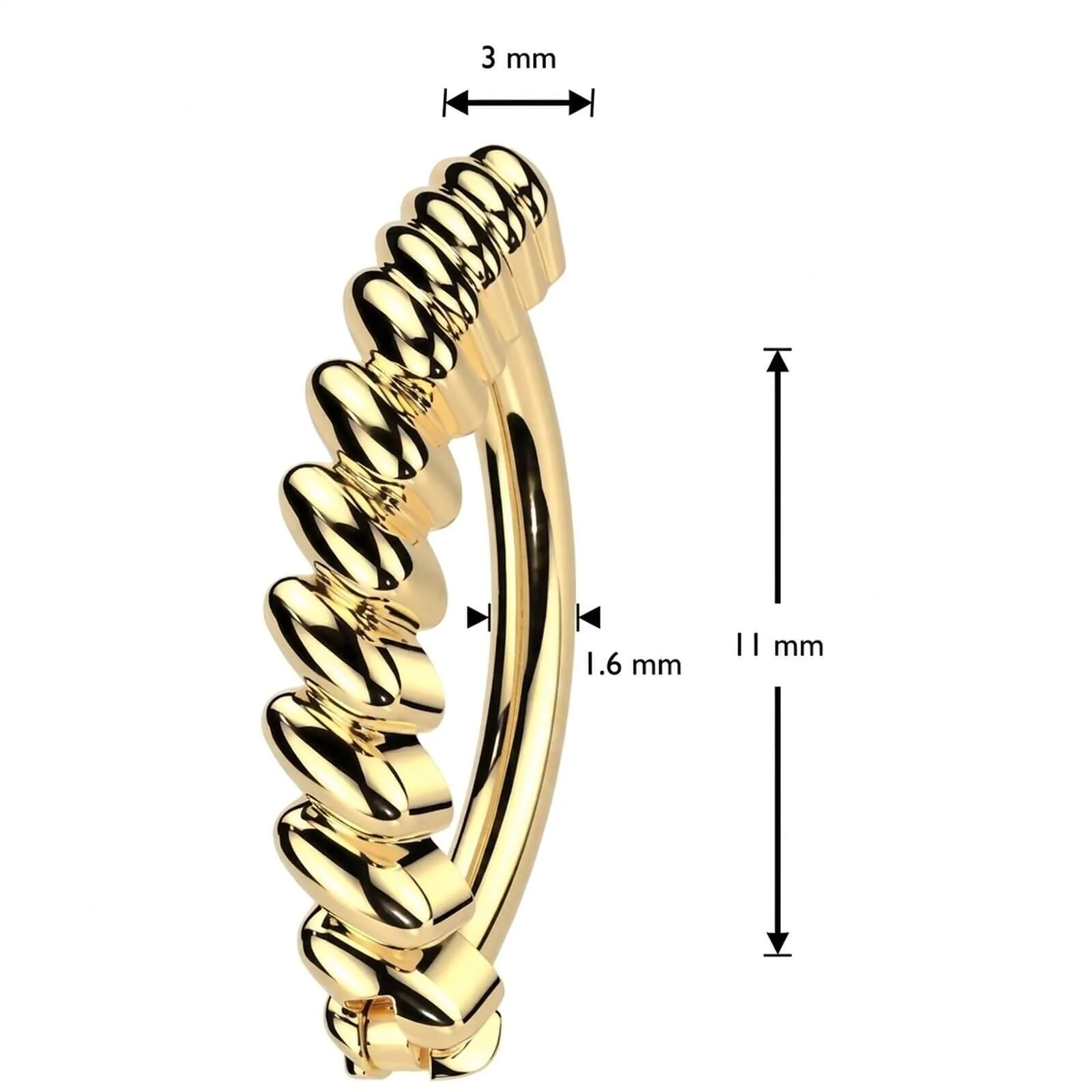 Bauchnabelpiercing Stange gedreht Clicker - Image 4
