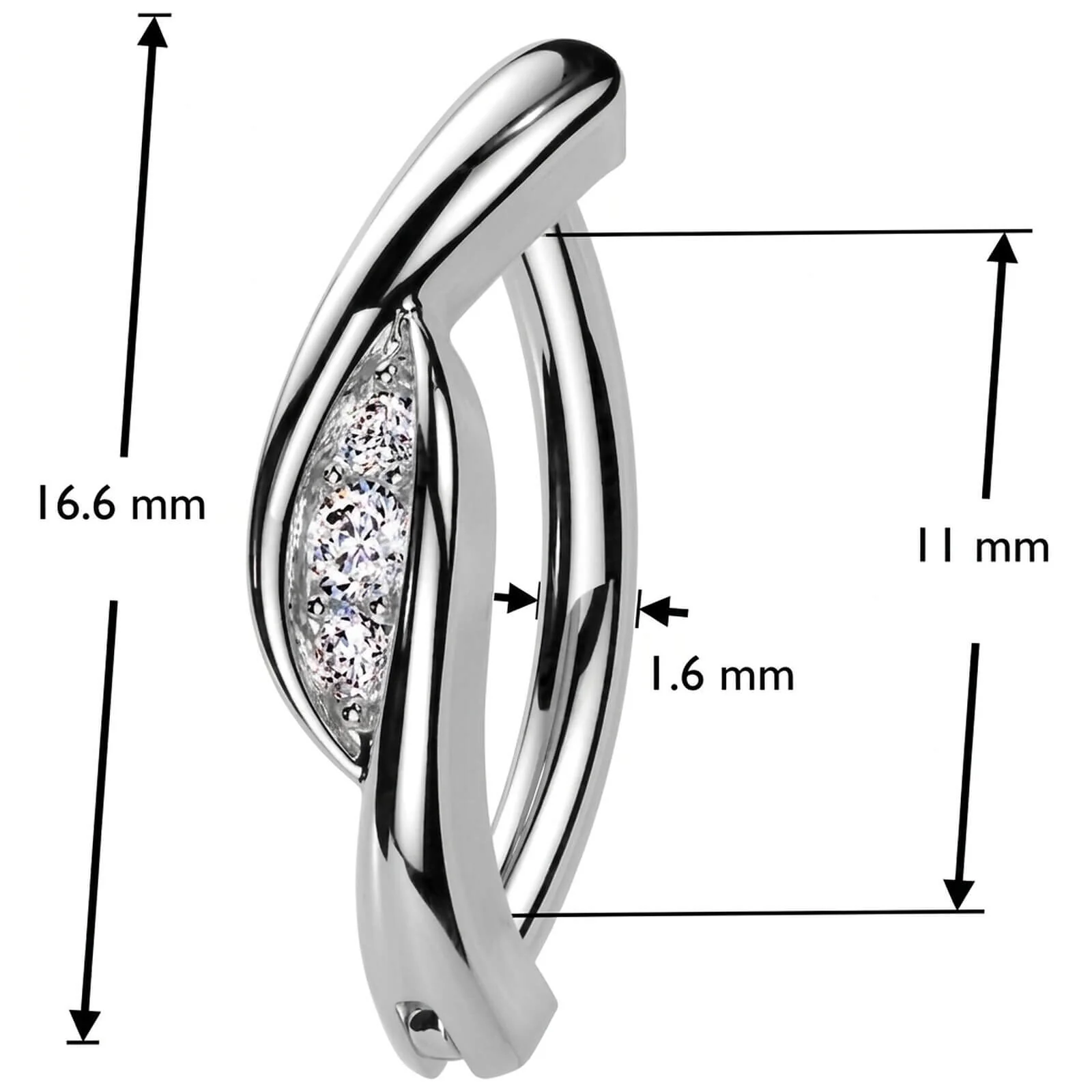Bauchnabelpiercing Zirkonia Clicker - Image 4
