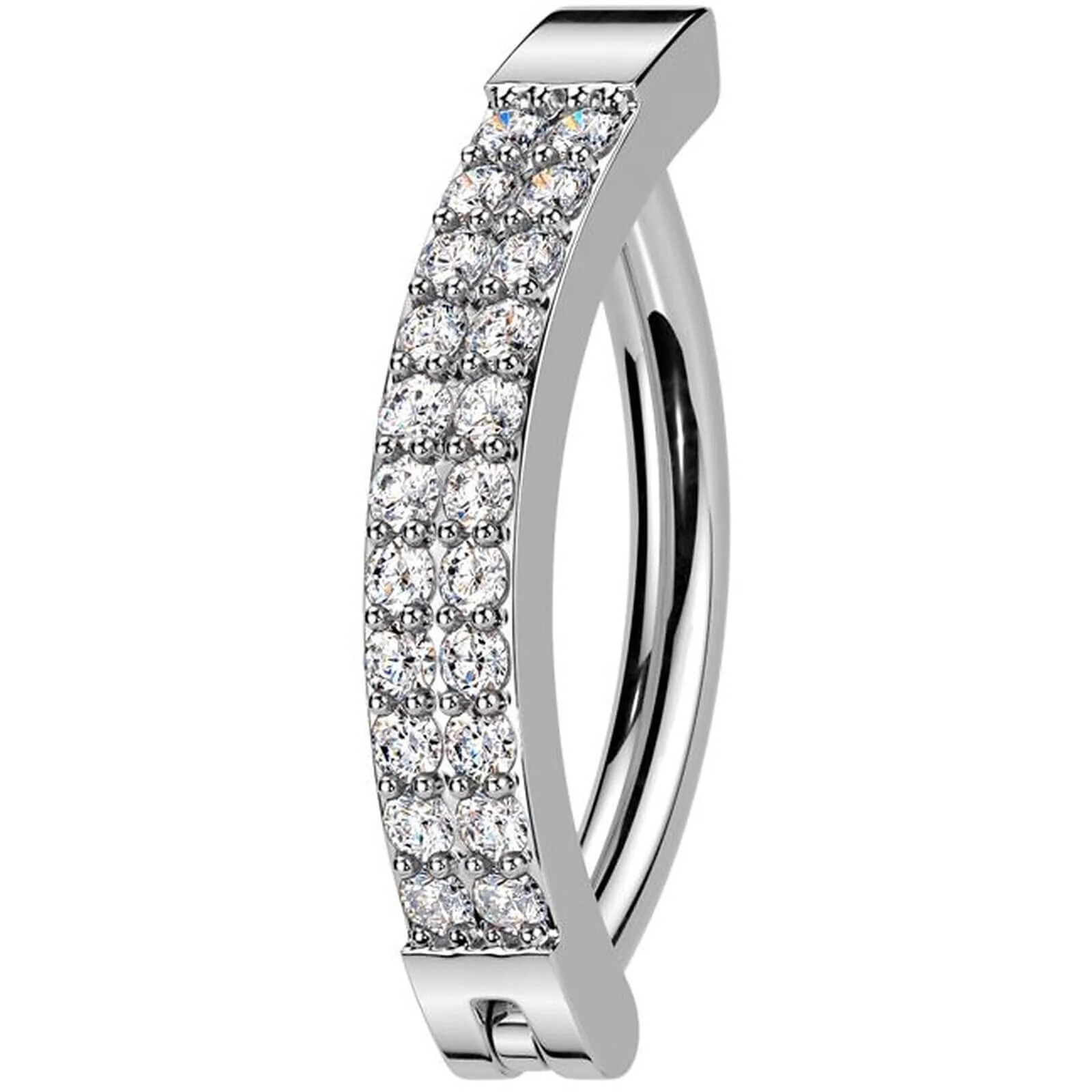 Bauchnabelpiercing Doppel Zirkonia Linie Clicker