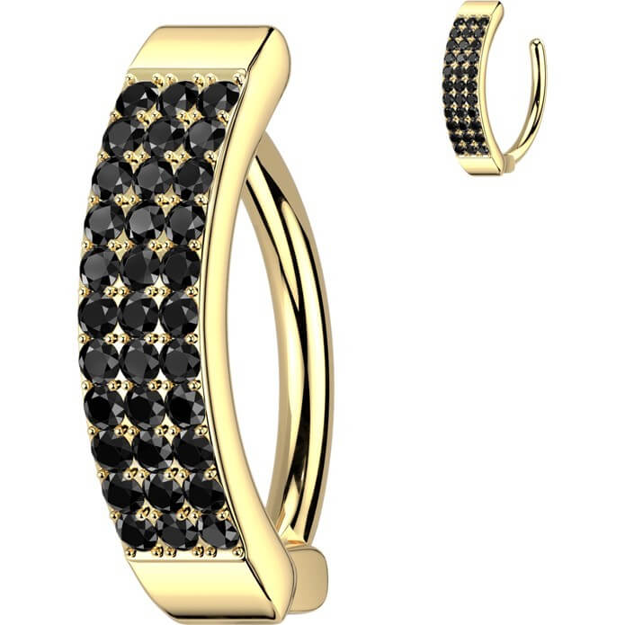 Bauchnabelpiercing Drei Linien Zirkonia Clicker - Image 2