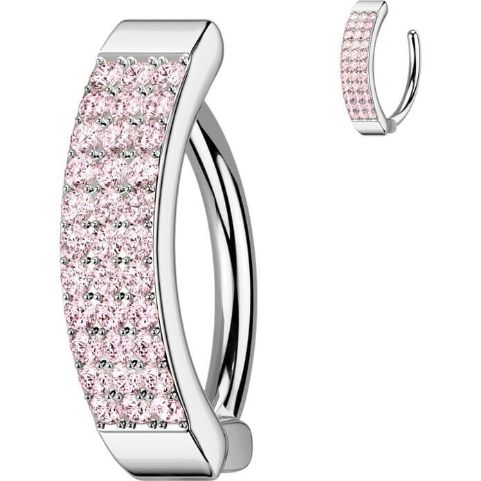 Bauchnabelpiercing Drei Linien Zirkonia Clicker - Image 7
