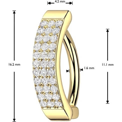 Bauchnabelpiercing Drei Linien Zirkonia Clicker - Image 8