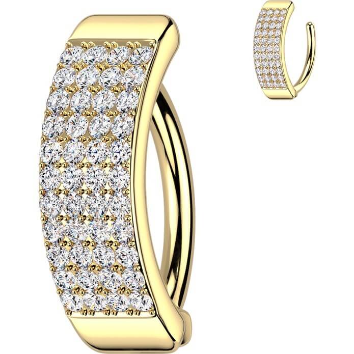 Bauchnabelpiercing Zirkonia 4 Linien Clicker - Image 2