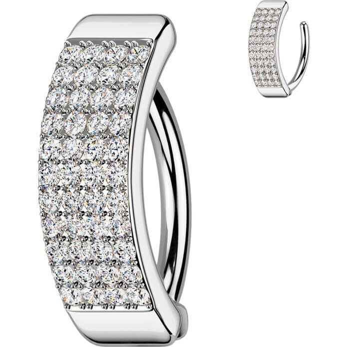 Bauchnabelpiercing Zirkonia 4 Linien Clicker - Image 3