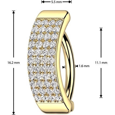 Bauchnabelpiercing Zirkonia 4 Linien Clicker - Image 4