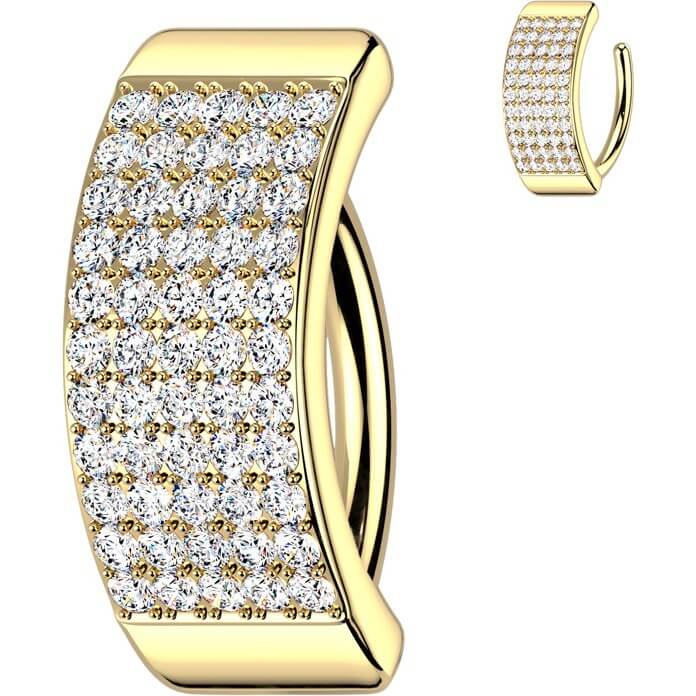 Bauchnabelpiercing Zirkonia 5 Linien Clicker - Image 2