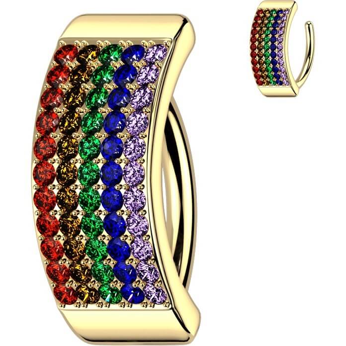 Bauchnabelpiercing Zirkonia 5 Linien Clicker - Image 3