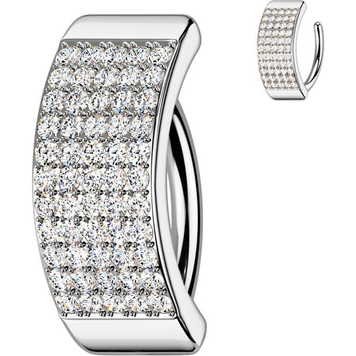 Bauchnabelpiercing Zirkonia 5 Linien Clicker - Image 4
