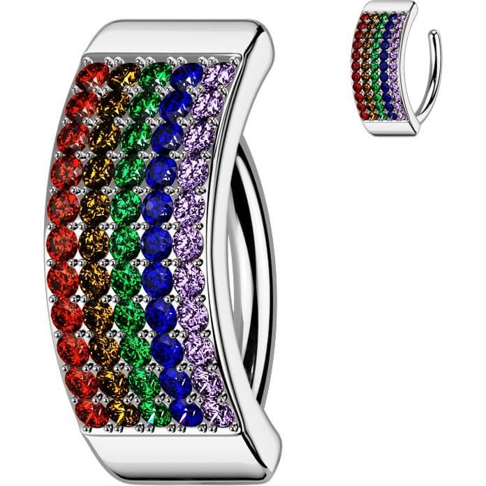 Bauchnabelpiercing Zirkonia 5 Linien Clicker - Image 5