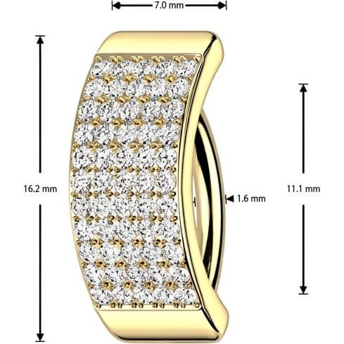 Bauchnabelpiercing Zirkonia 5 Linien Clicker - Image 6