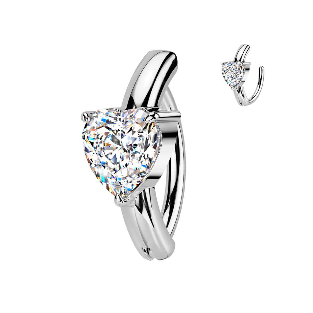 Bauchnabelpiercing Herz Zirkonia Clicker - Image 3