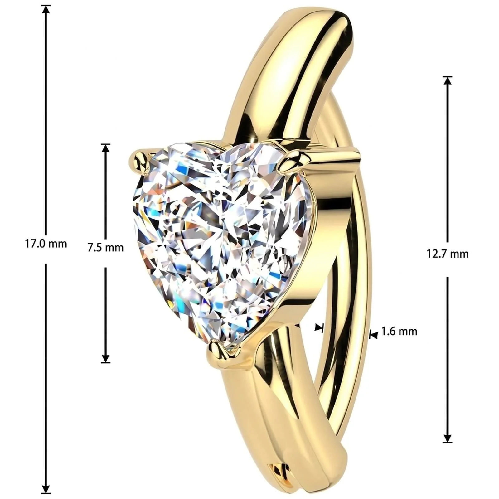 Bauchnabelpiercing Herz Zirkonia Clicker - Image 4