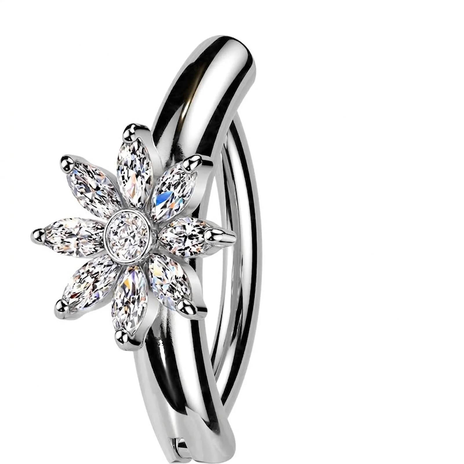 Bauchnabelpiercing Blume Zirkonia