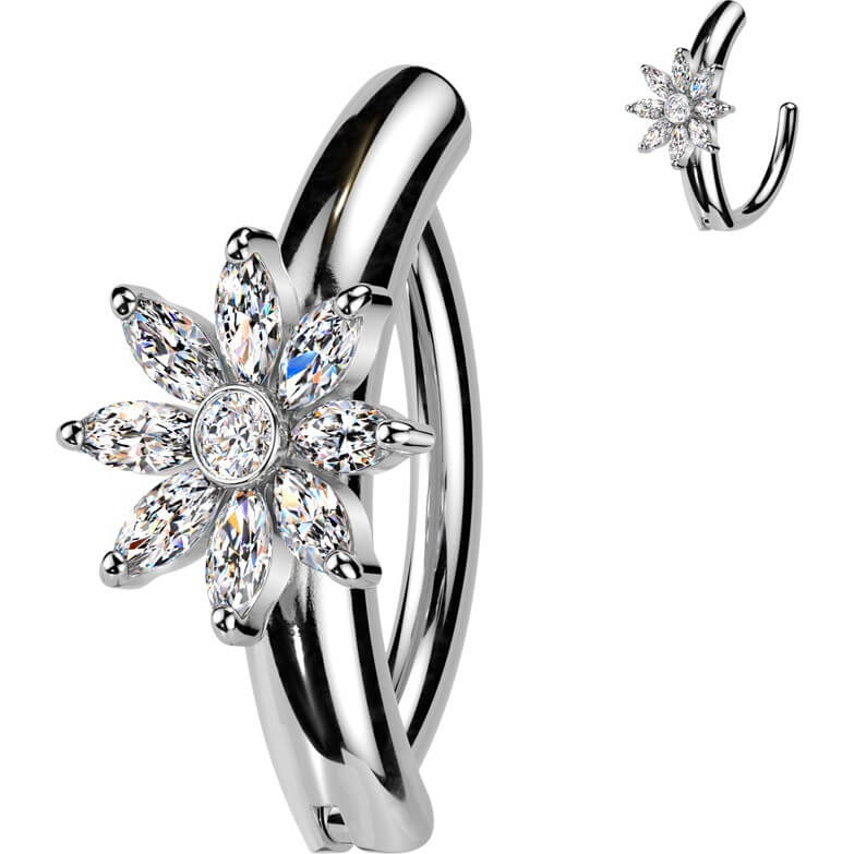 Bauchnabelpiercing Blume Zirkonia - Image 3