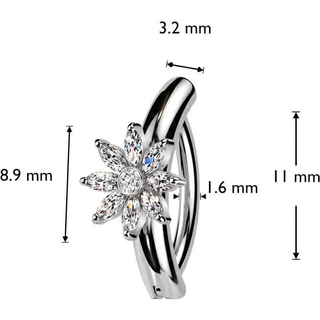 Bauchnabelpiercing Blume Zirkonia - Image 4