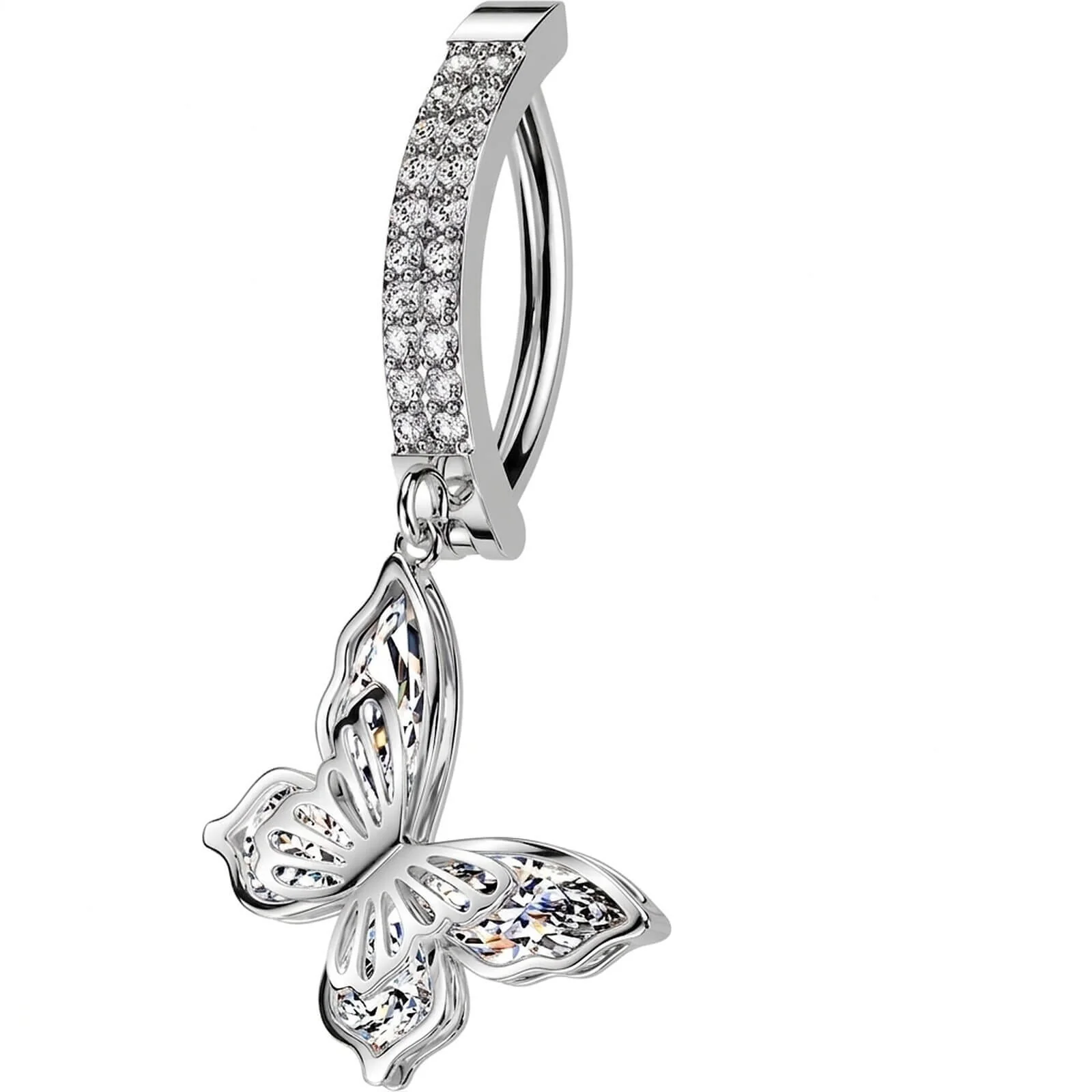 Bauchnabelpiercing Schmetterling Beweglich Zirkonia