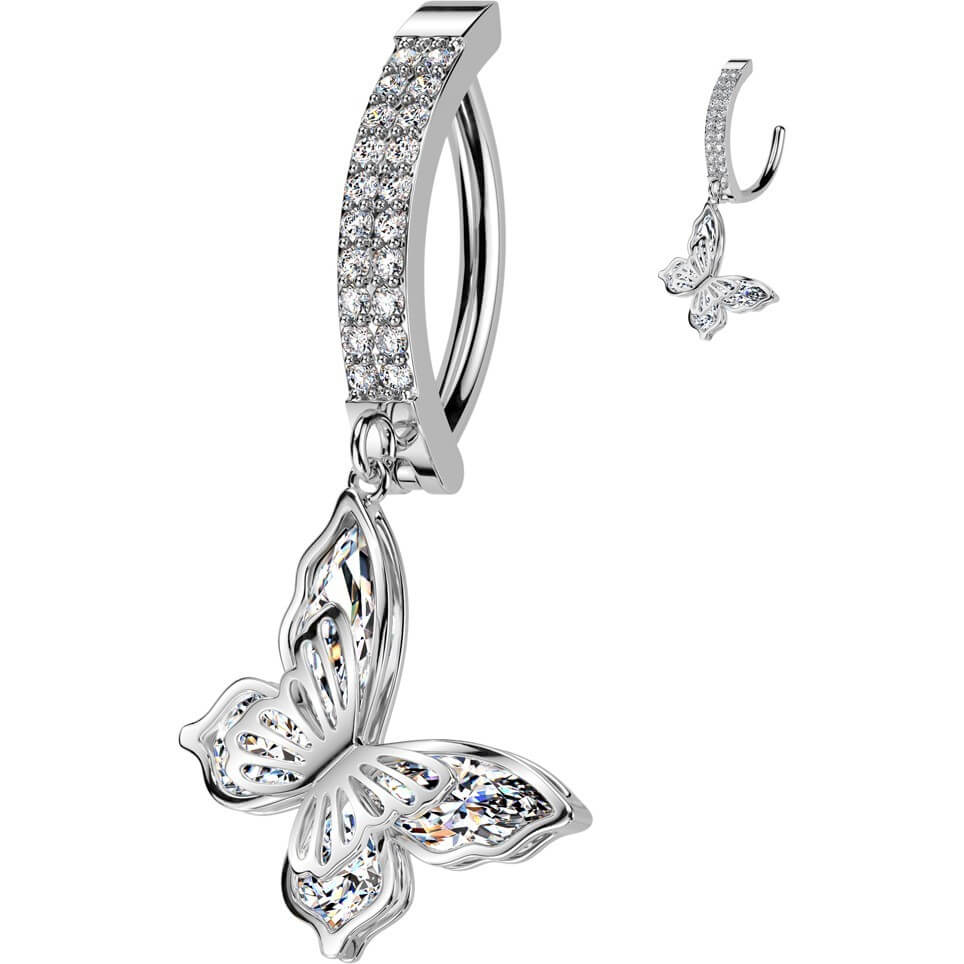 Bauchnabelpiercing Schmetterling Beweglich Zirkonia - Image 3