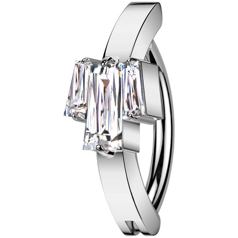Bauchnabelpiercing Zirkonia Baguette Schliff