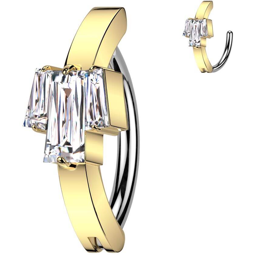 Bauchnabelpiercing Zirkonia Baguette Schliff - Image 2