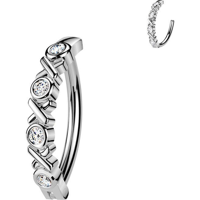 Bauchnabelpiercing X und O Zirkonia Clicker - Image 3