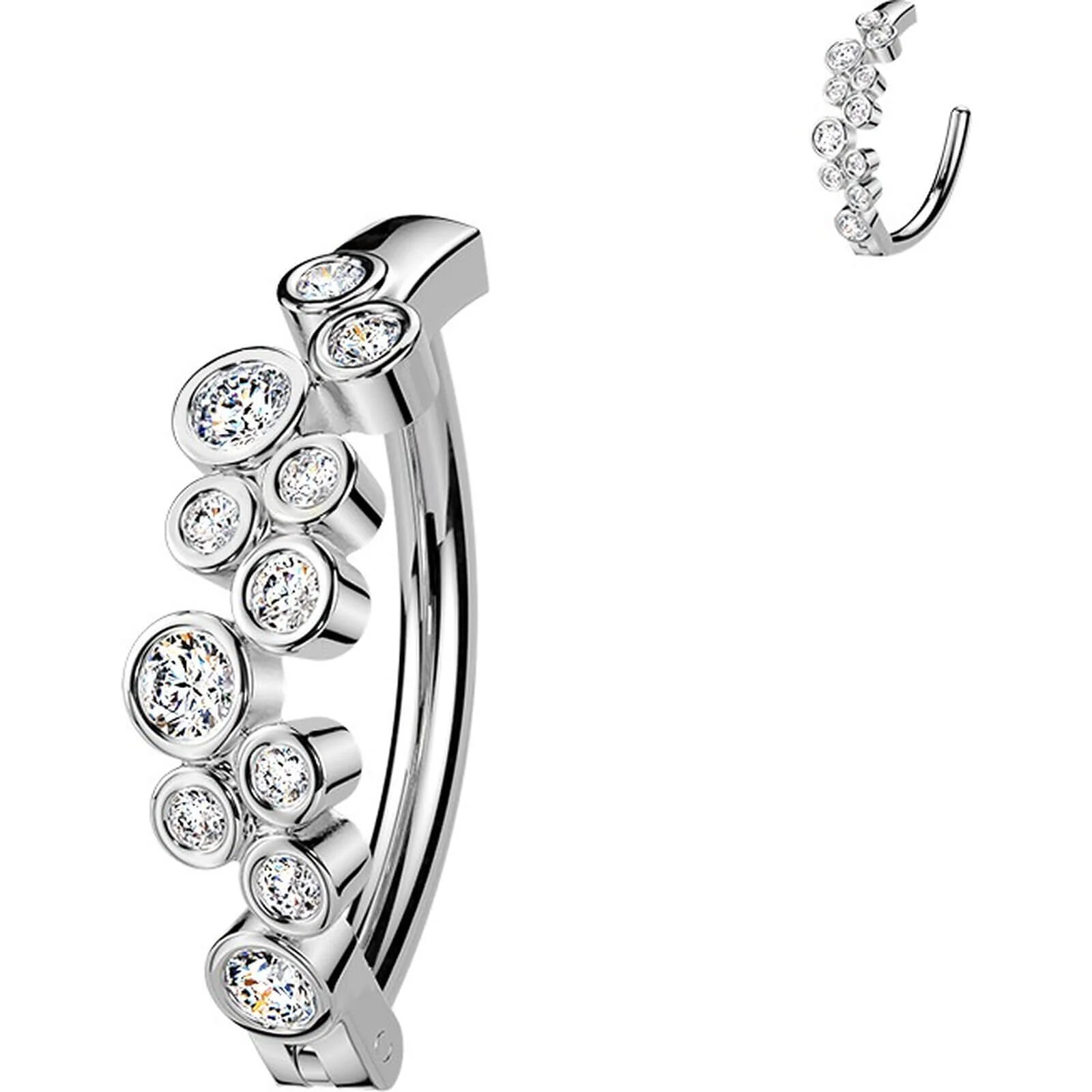 Bauchnabelpiercing runde Zirkonia Blasen Clicker