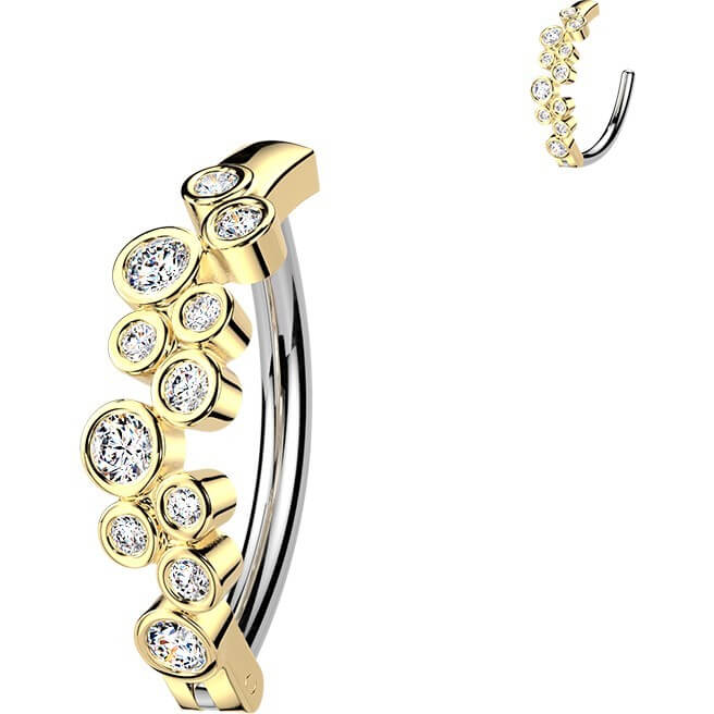 Bauchnabelpiercing runde Zirkonia Blasen Clicker - Image 2