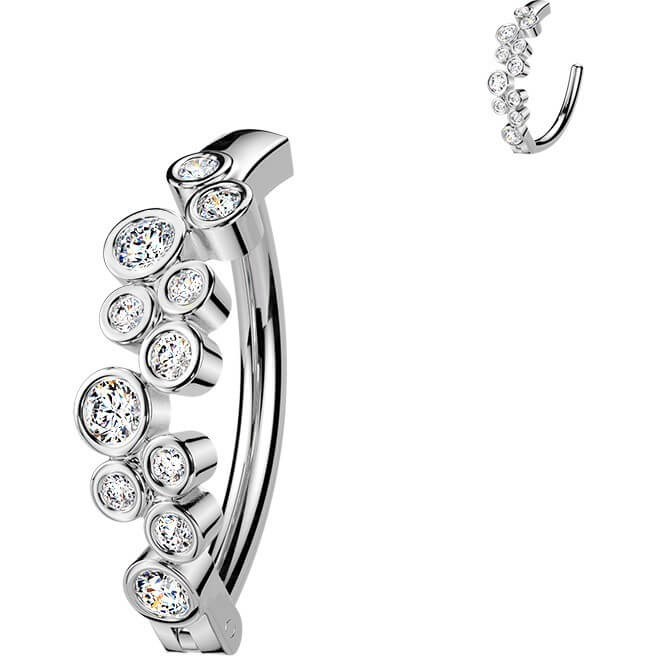Bauchnabelpiercing runde Zirkonia Blasen Clicker - Image 3
