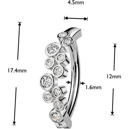 Bauchnabelpiercing runde Zirkonia Blasen Clicker - Image 4