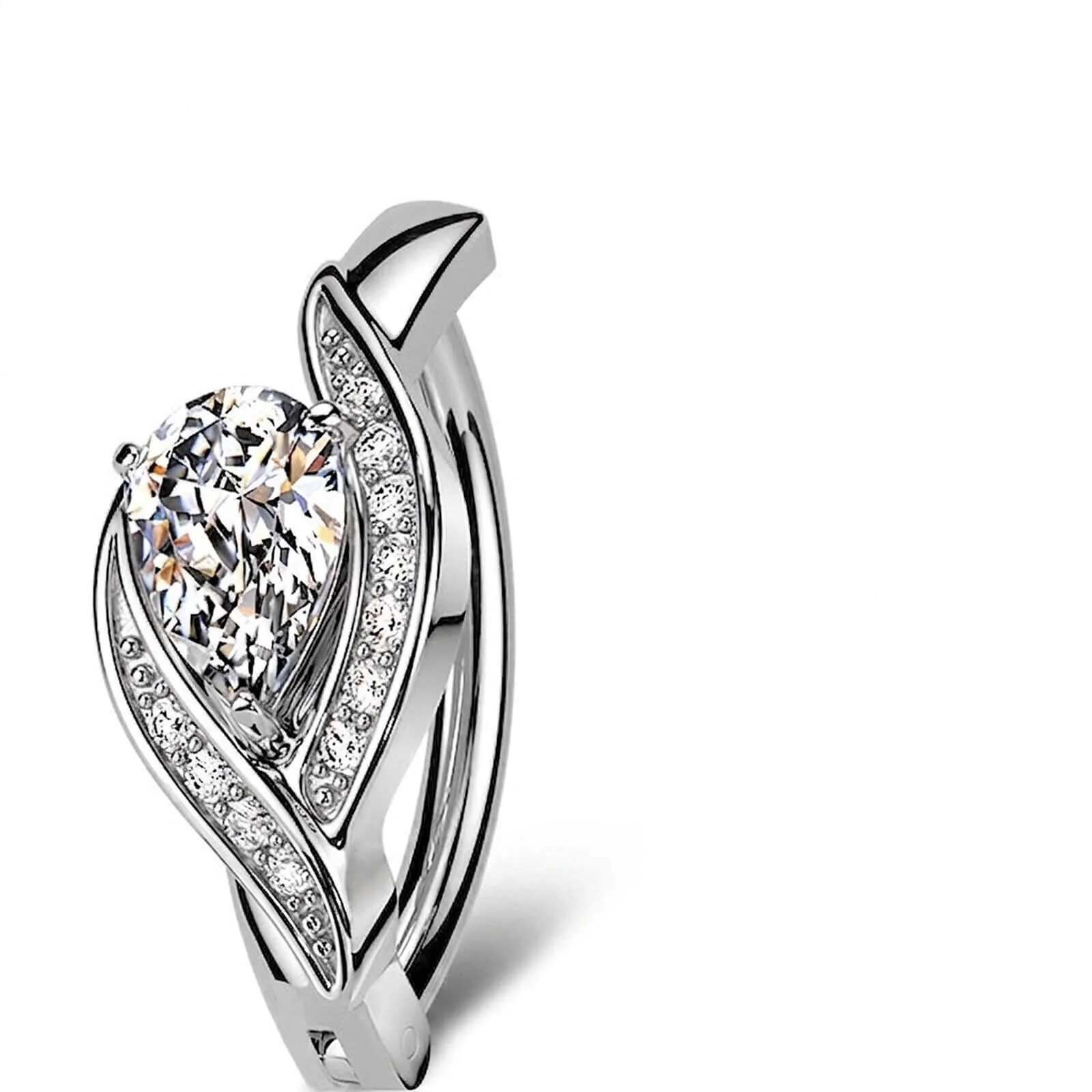 Bauchnabelpiercing Pavé Zirkonia Rand und großer Tropfen Clicker