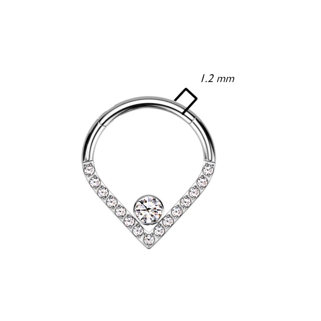 Titan Ring Chevron Zirkonia Opal Silber Clicker - Image 4