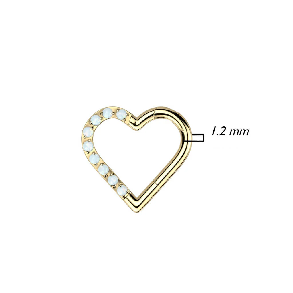 Titan Ring Herz Opal Clicker - Image 4