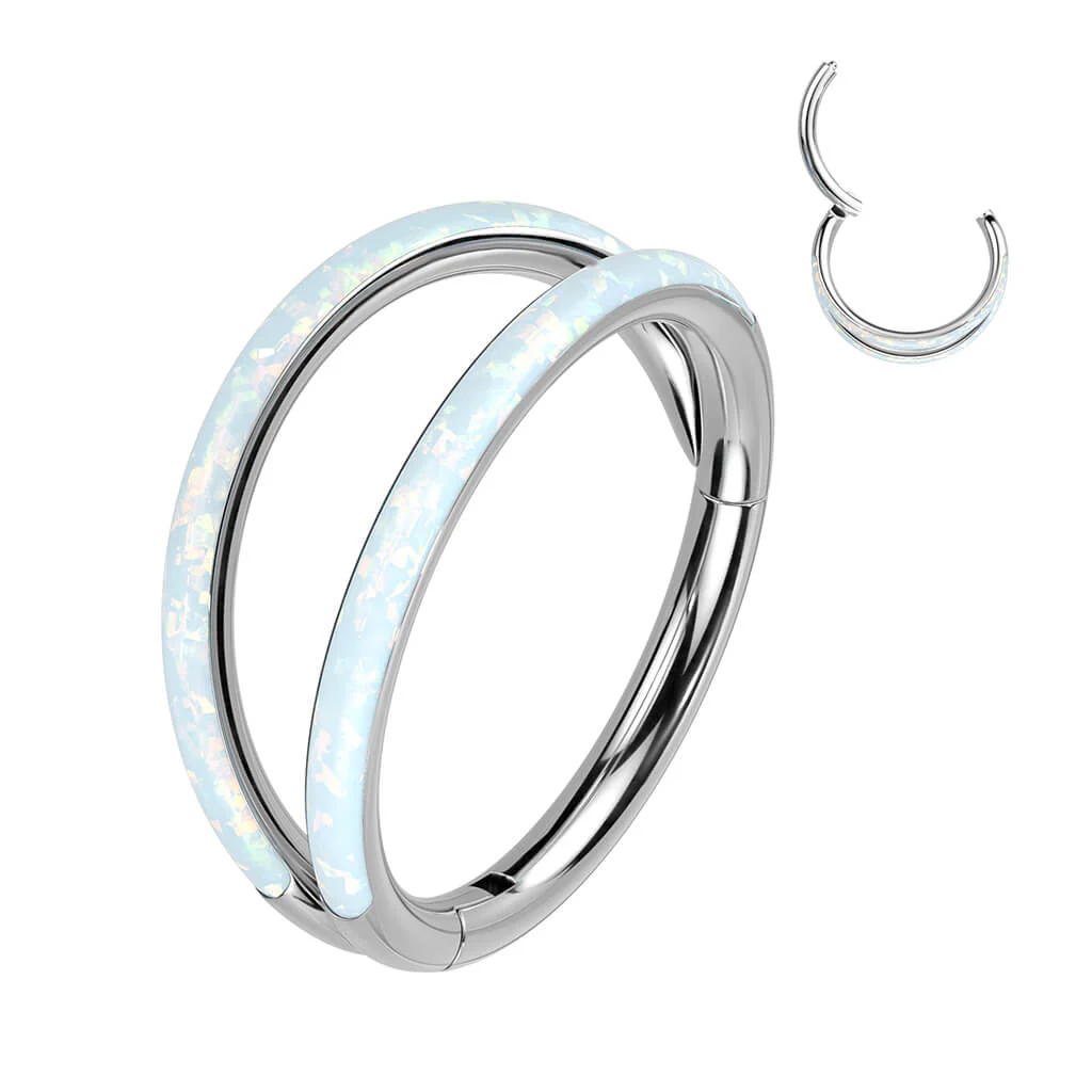 Titan Ring Zweireiher Opal Clicker - Image 3