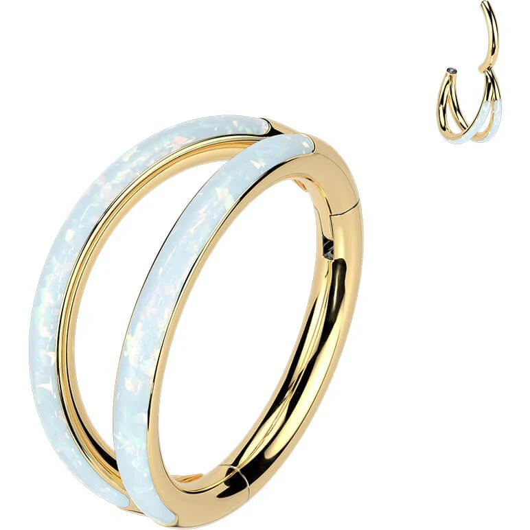 Titan Ring Zweireiher Opal Clicker - Image 5