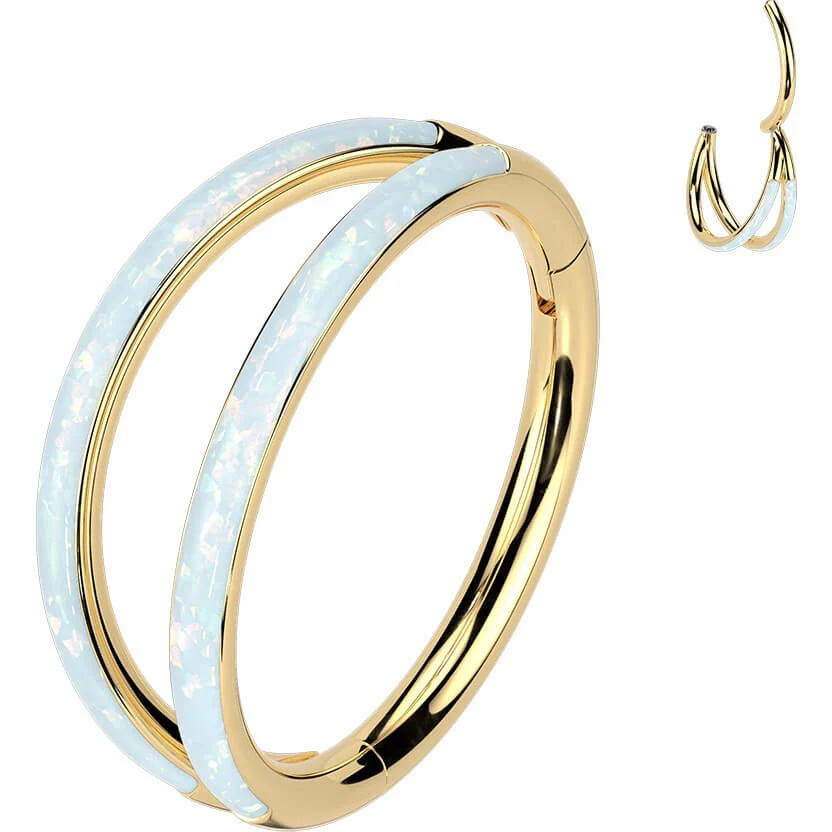 Titan Ring Zweireiher Opal Clicker - Image 8