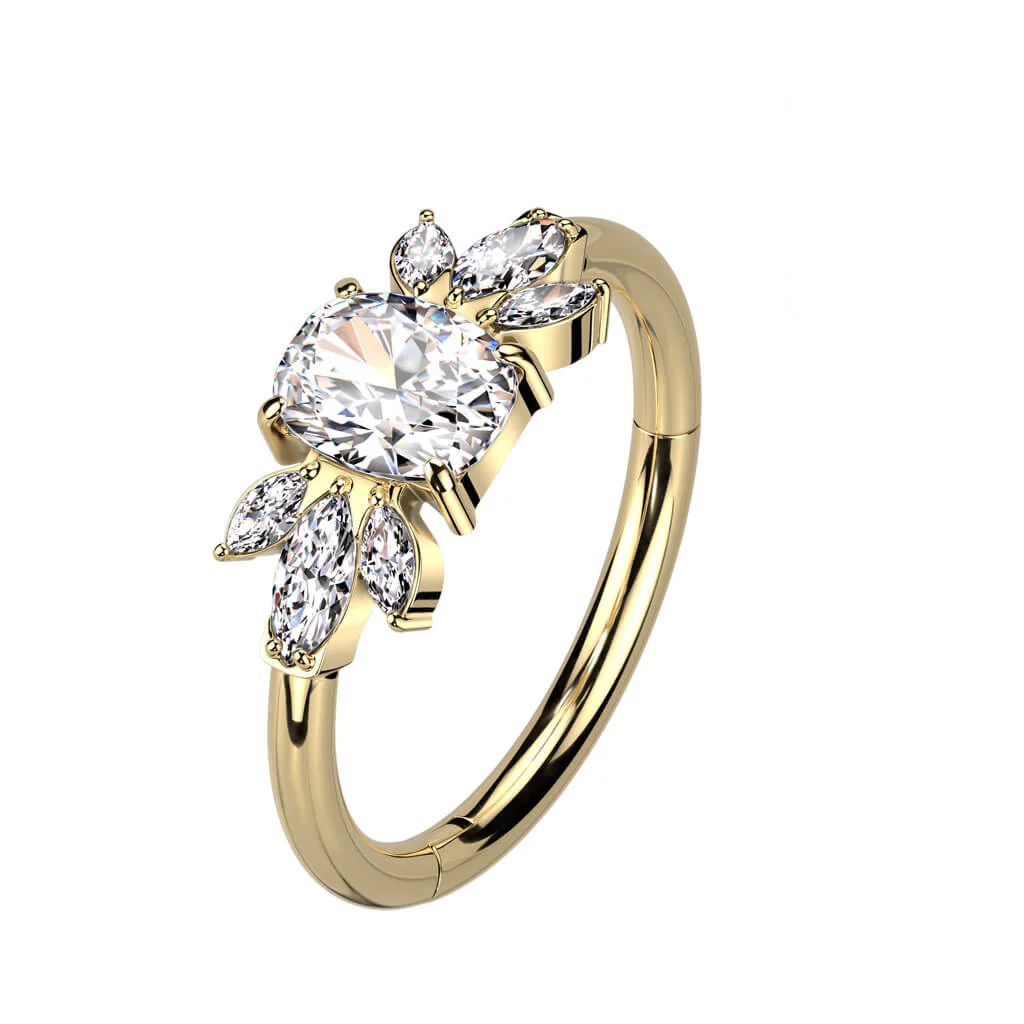 Ring Blätter Zirkonia Clicker - Image 2