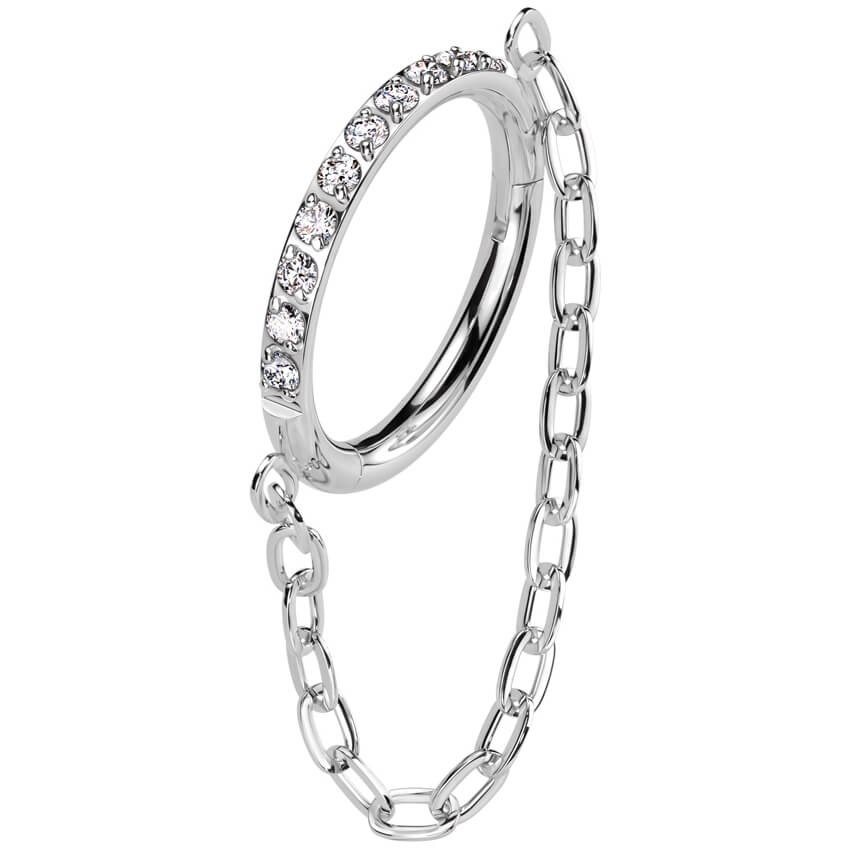 Titan Ring Kette Zirkonia Clicker - Image 3