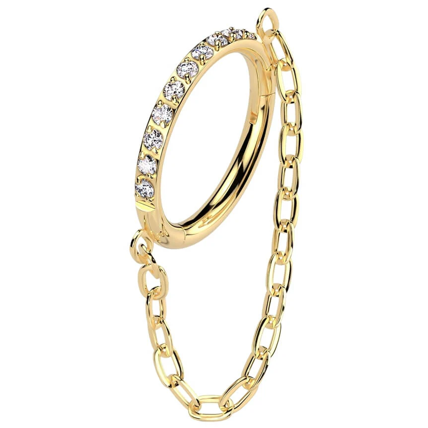 Titan Ring Kette Zirkonia Clicker - Image 4