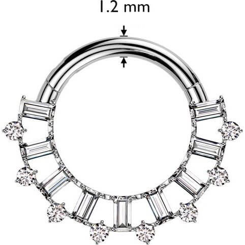 Titan Ring Baguette Schliff Zirkonia Clicker - Image 2